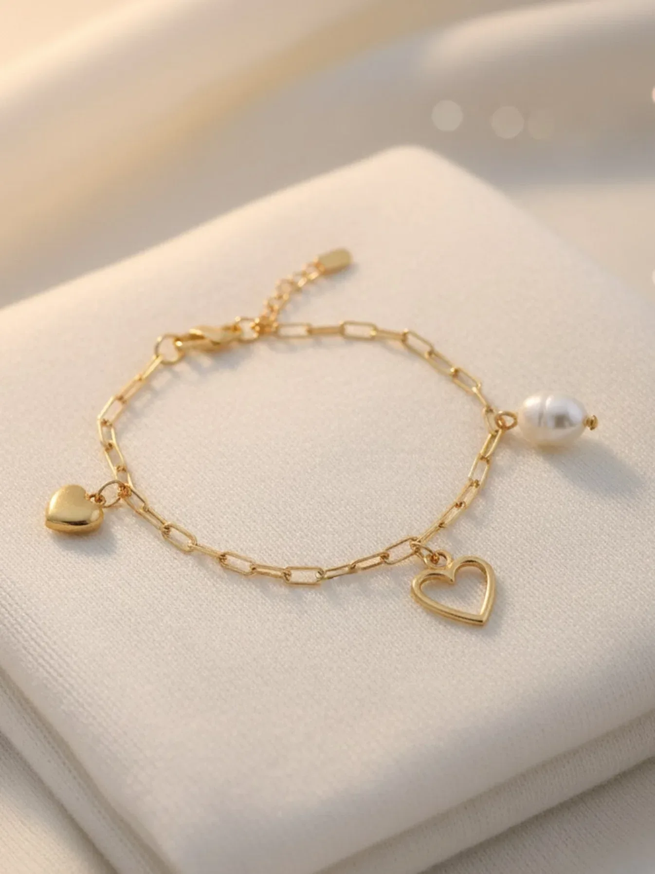Heart Watch Charm Bracelet