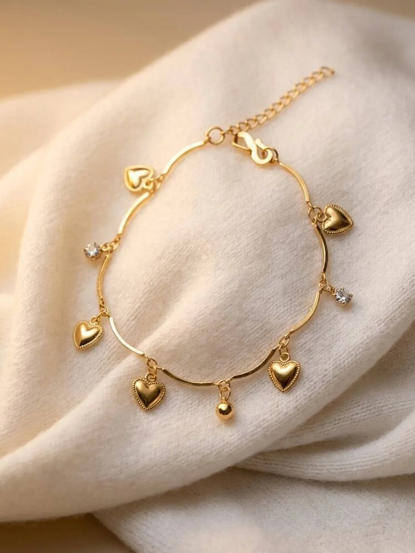 Heavy Heart Charm Bracelet