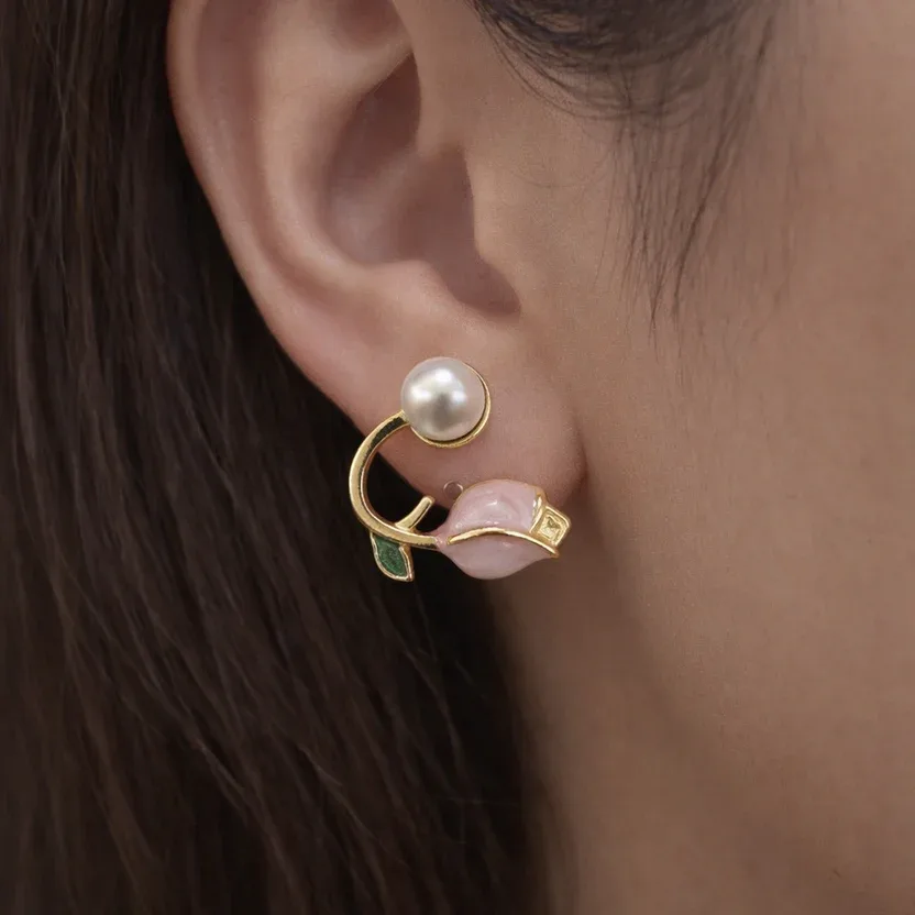 Light Pink Lotus Earrings